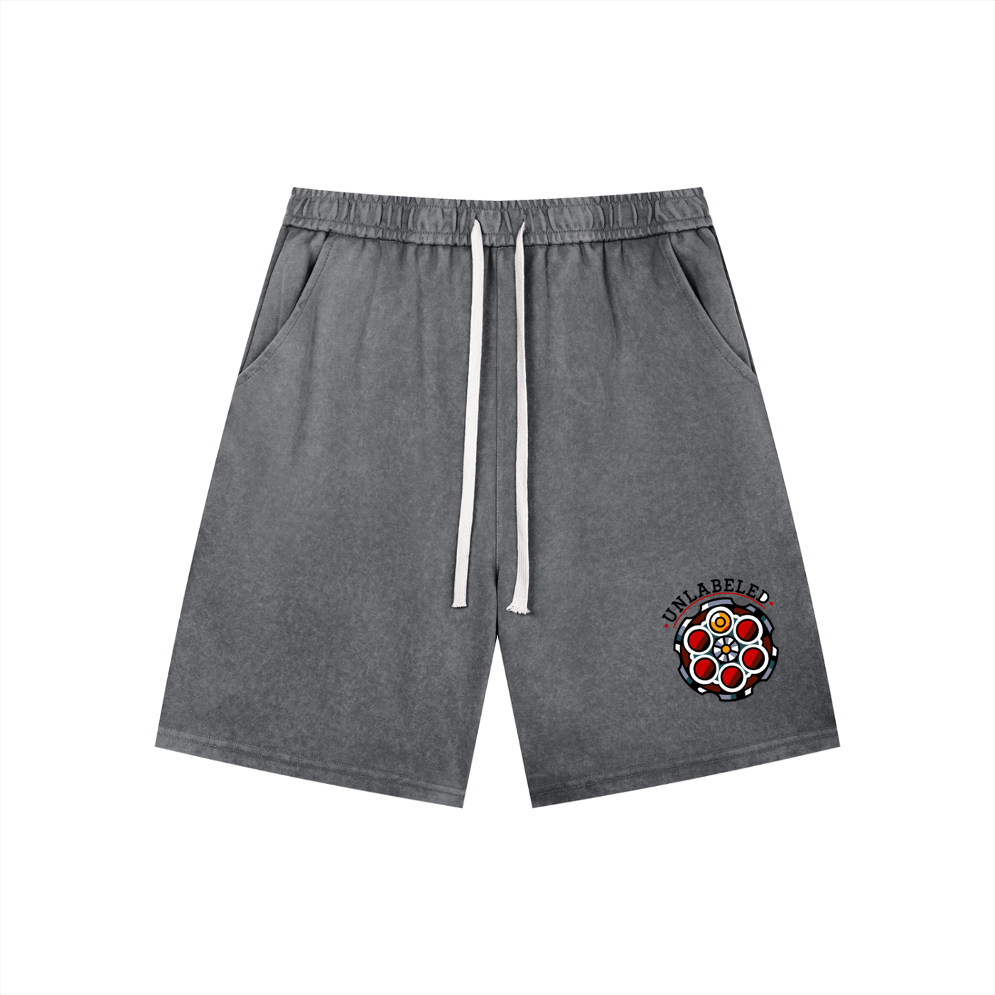 Men’s Vintage Wash Drawstring Graphic Shorts