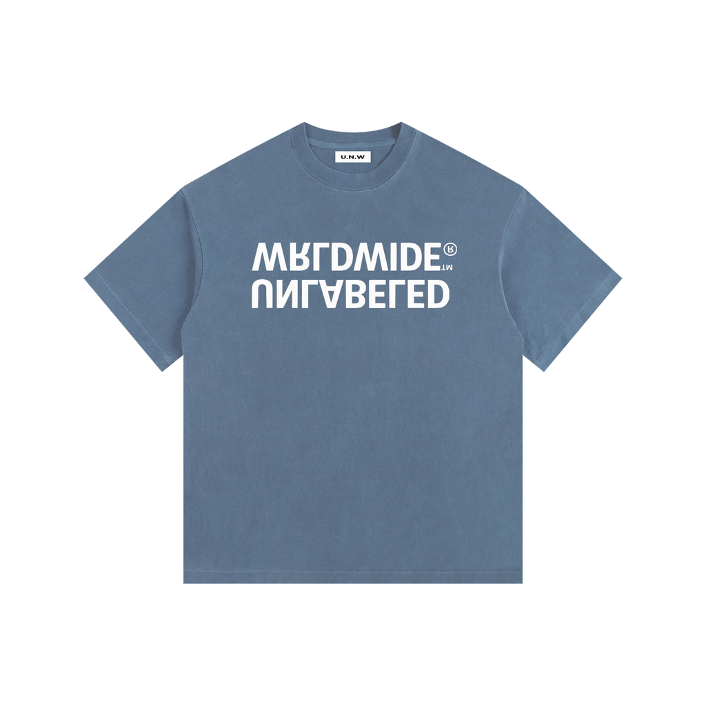 Vintage Washed Oversized Cotton Ambigram Logo T-Shirt