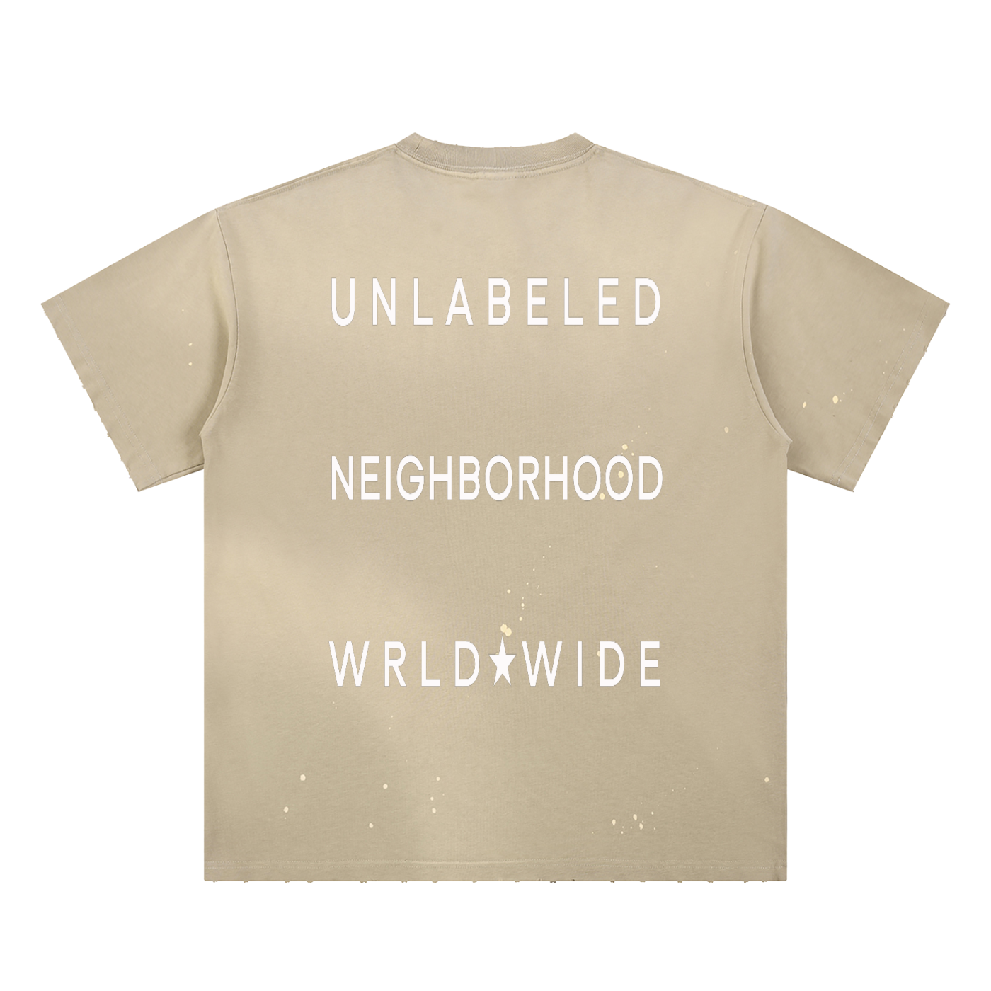 Hand-Frayed Sunfade UNW Paint Splatter T-Shirt