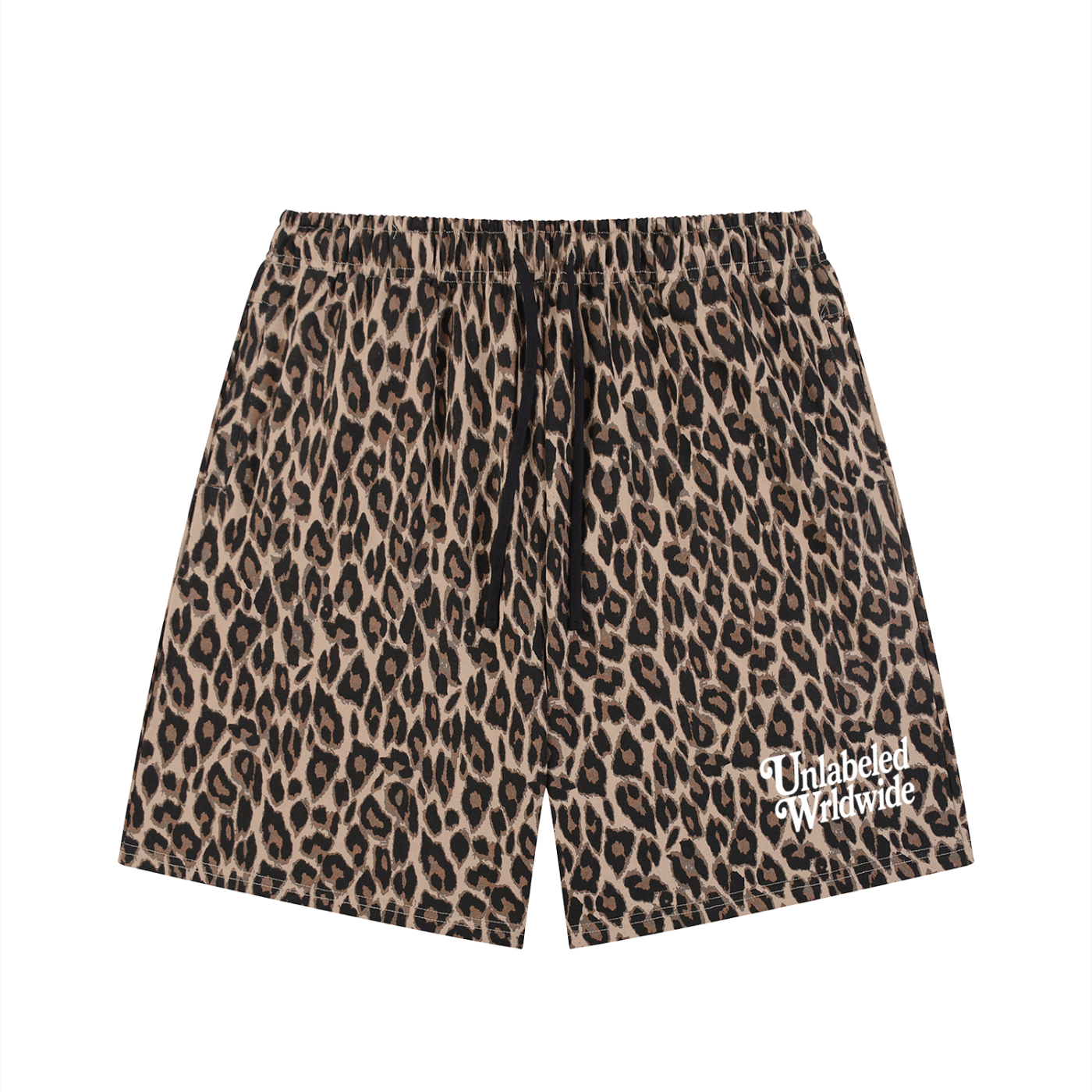 Unisex Heavyweight Leopard Logo Drawstring Shorts