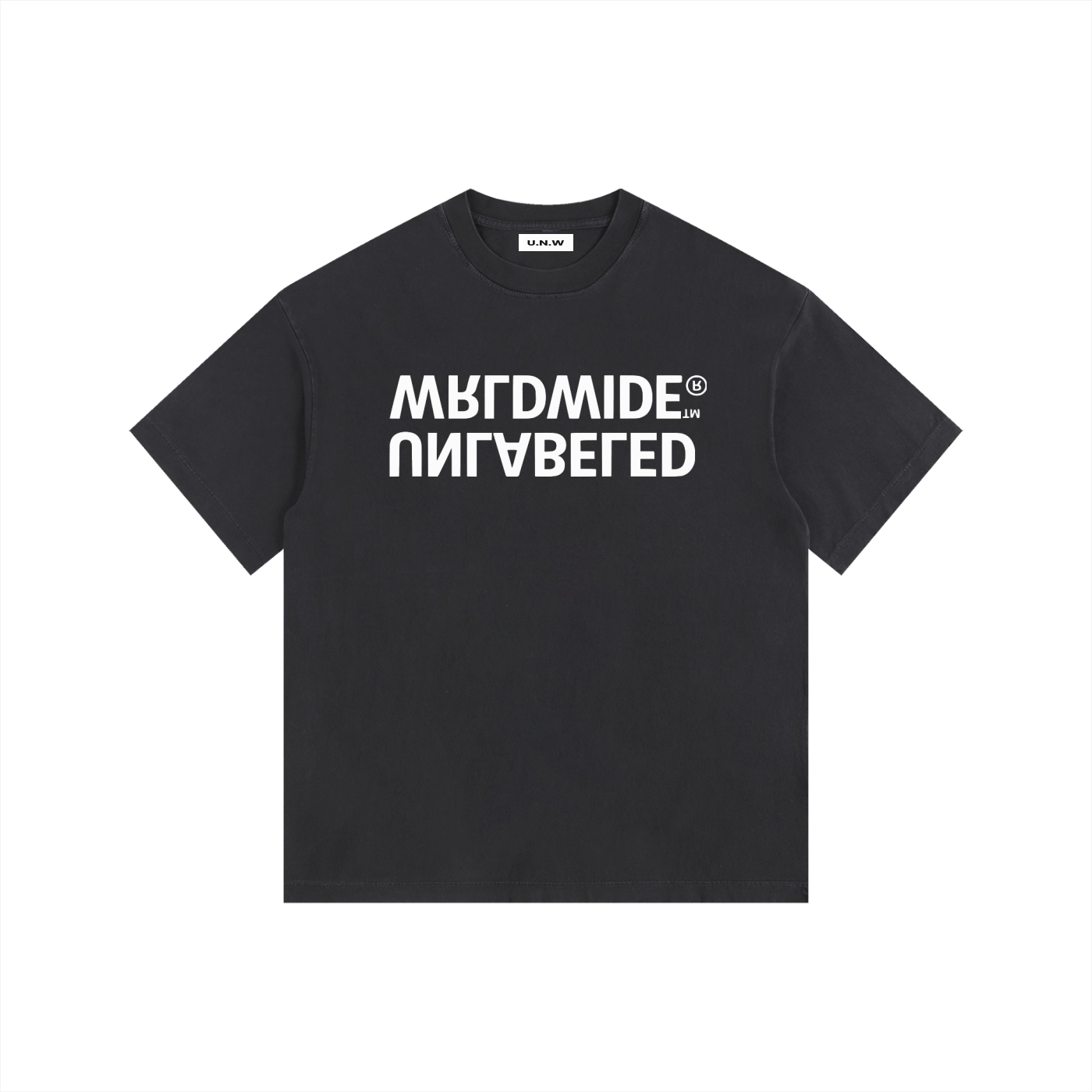 Vintage Washed Oversized Cotton Ambigram Logo T-Shirt