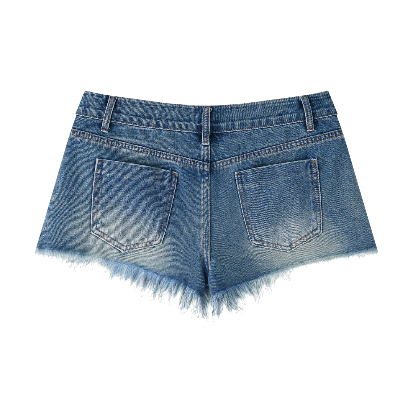Women's Vintage Wash Raw Hem Denim Logo Shorts