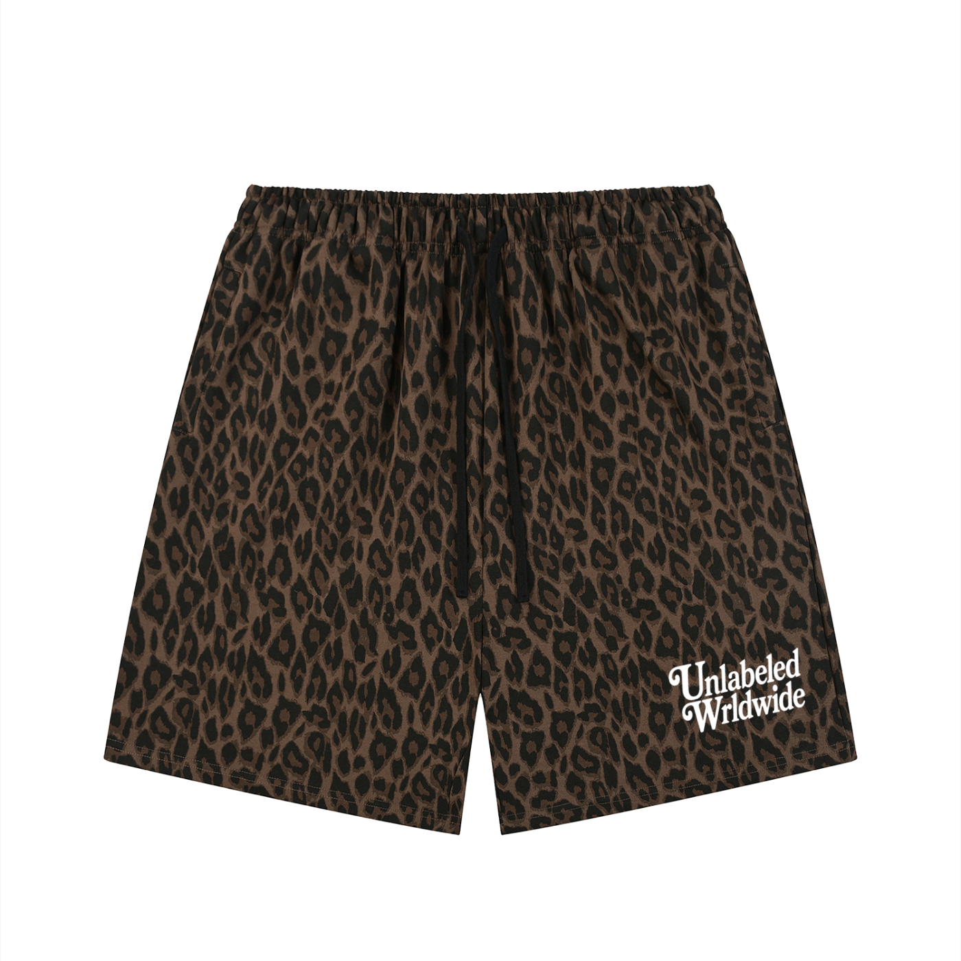 Unisex Heavyweight Leopard Logo Drawstring Shorts