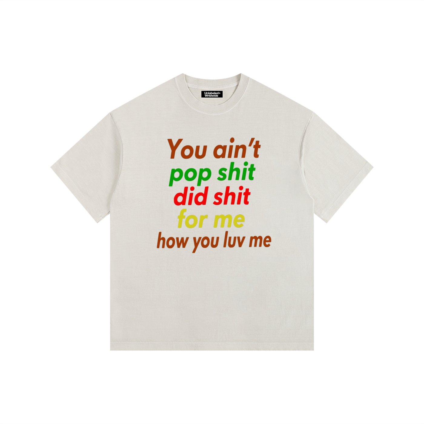 Vintage Washed Oversized Cotton Life T-Shirt