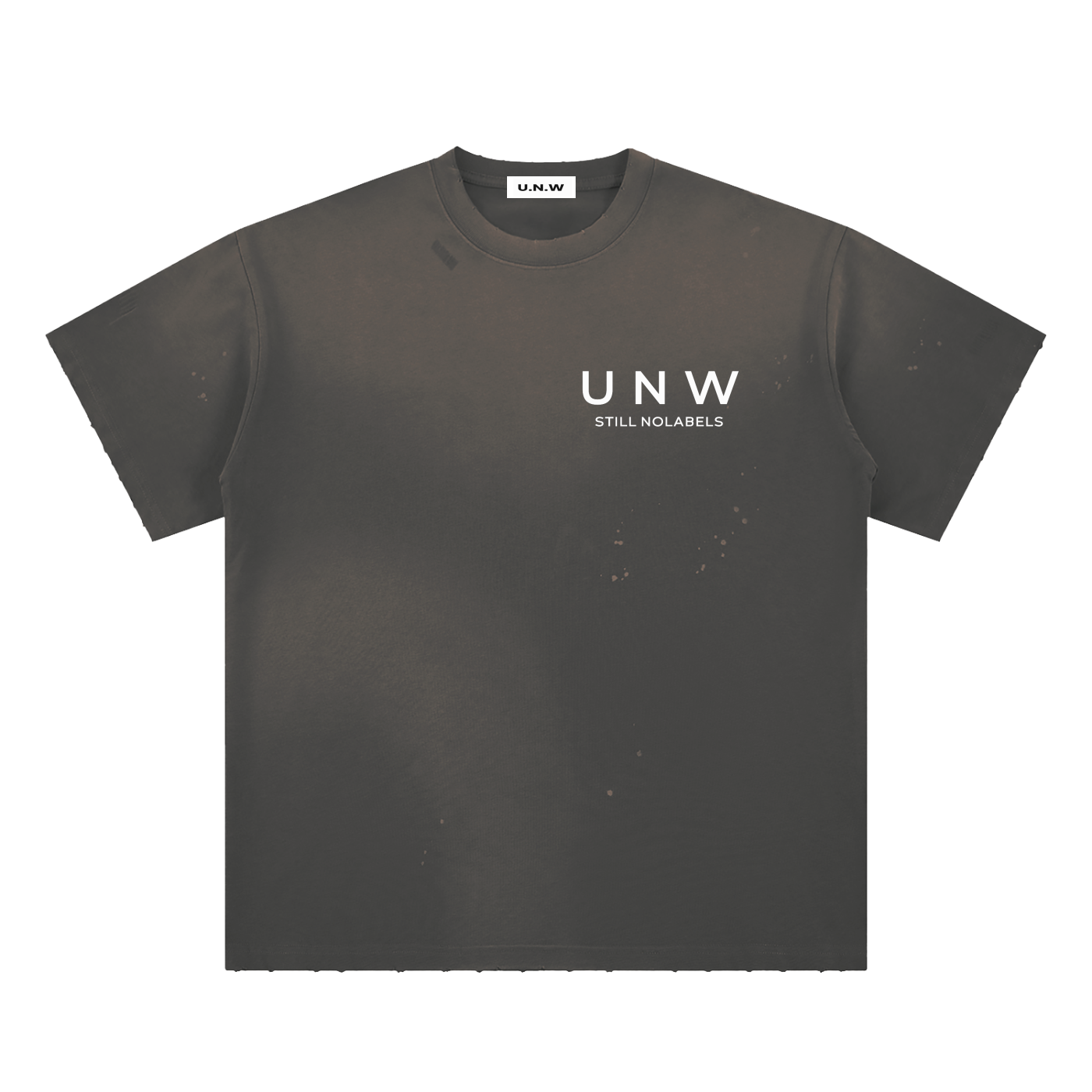 Hand-Frayed Sunfade UNW Paint Splatter T-Shirt