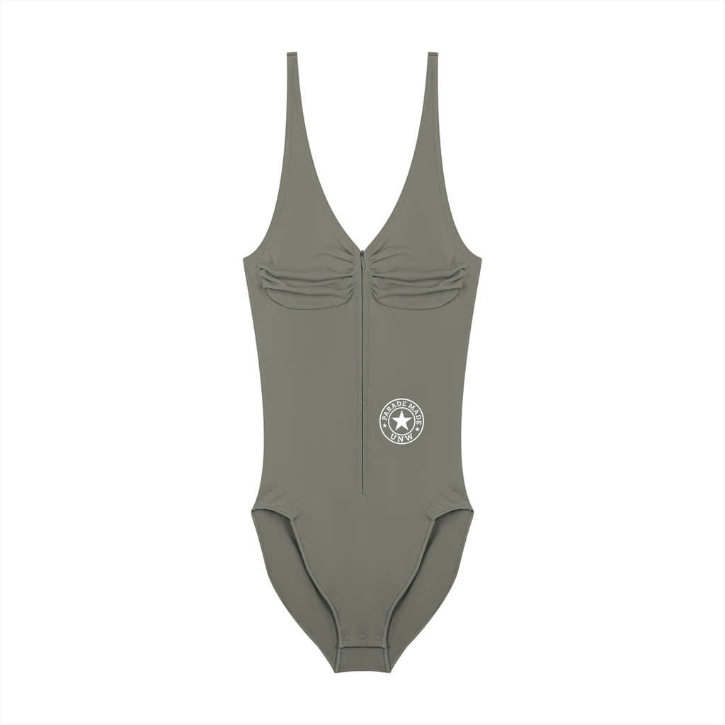 Women’s Full-Zip Ruched Bodysuit
