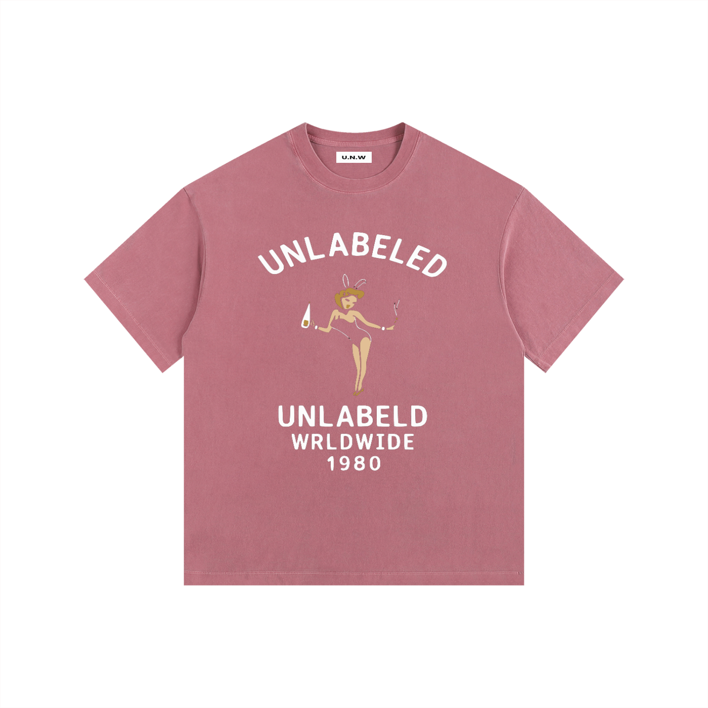 Vintage Washed Oversized Cotton pin up T-Shirt