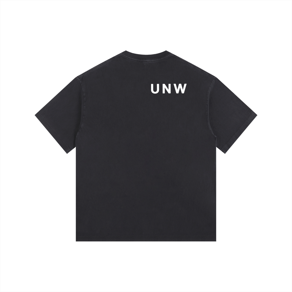Vintage Washed Oversized Cotton Ambigram Logo T-Shirt