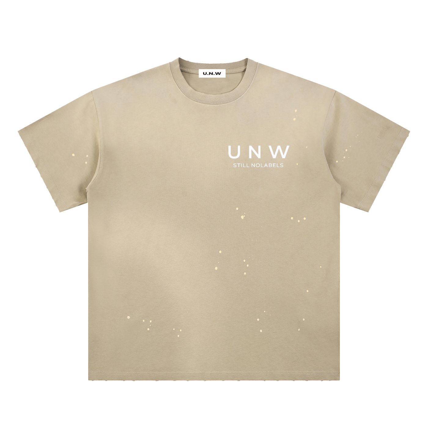 Hand-Frayed Sunfade UNW Paint Splatter T-Shirt