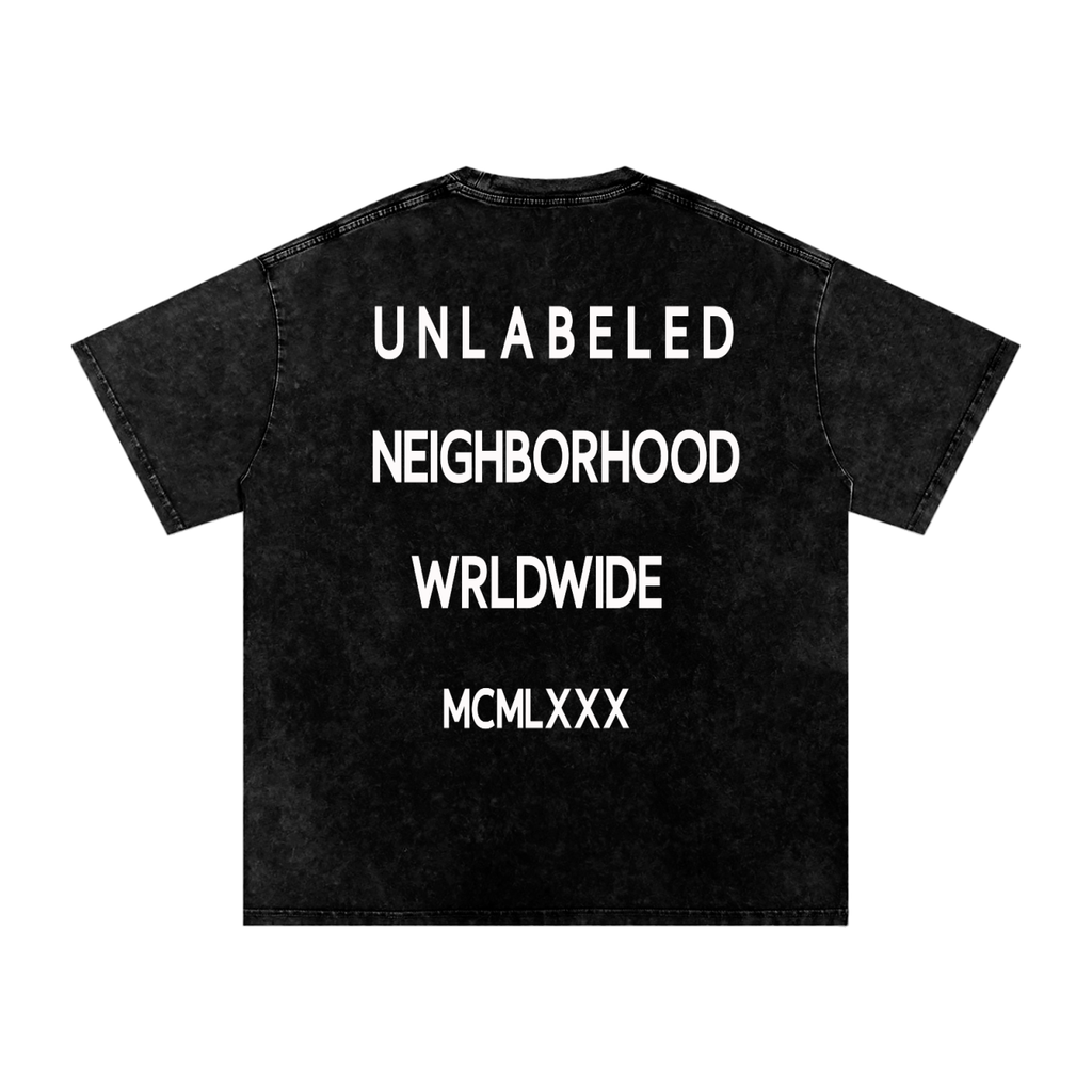 Snow Washed Oversized Cotton Block logo T-Shirt