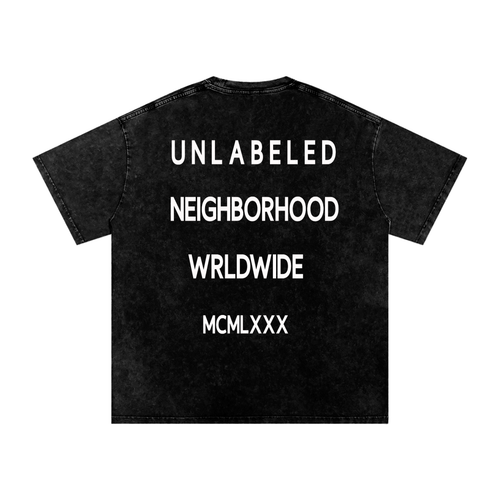 Snow Washed Oversized Cotton Block logo T-Shirt