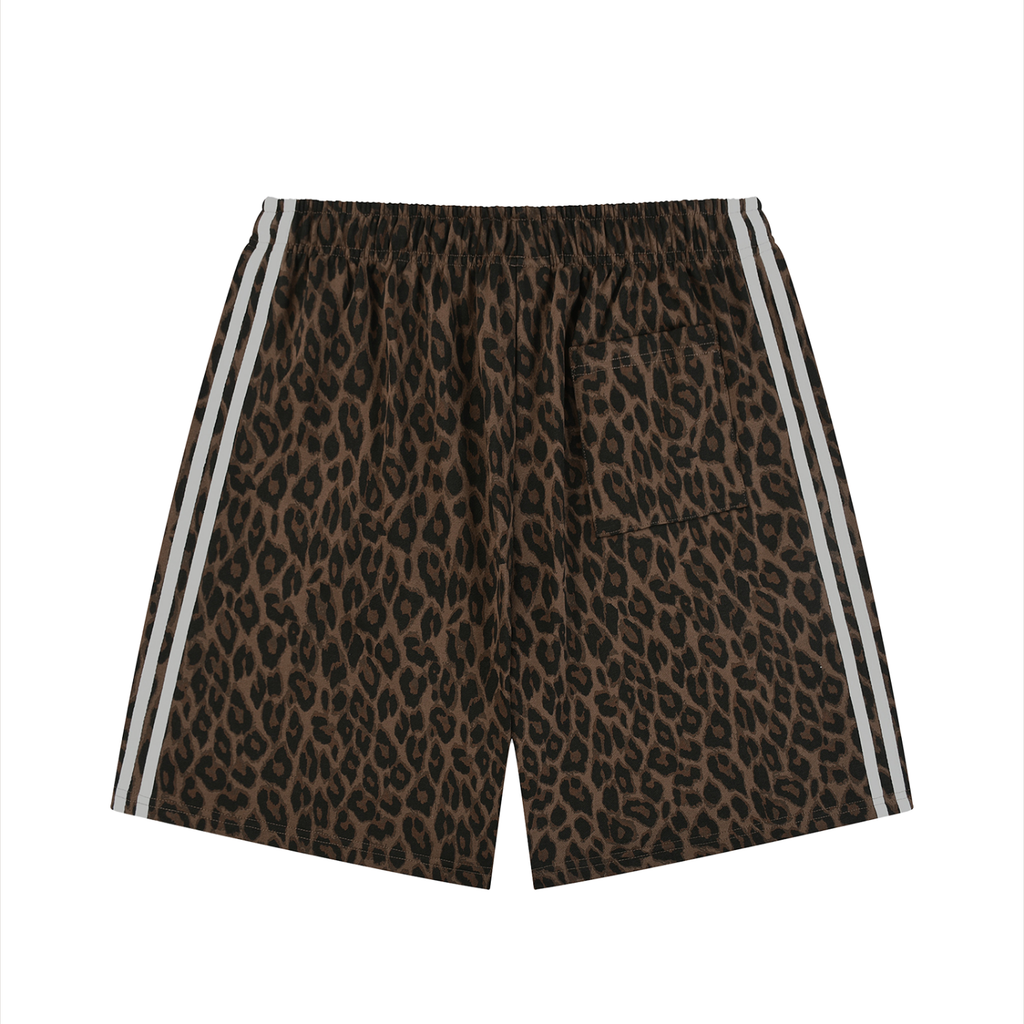 Unisex Heavyweight Leopard Logo Drawstring Shorts