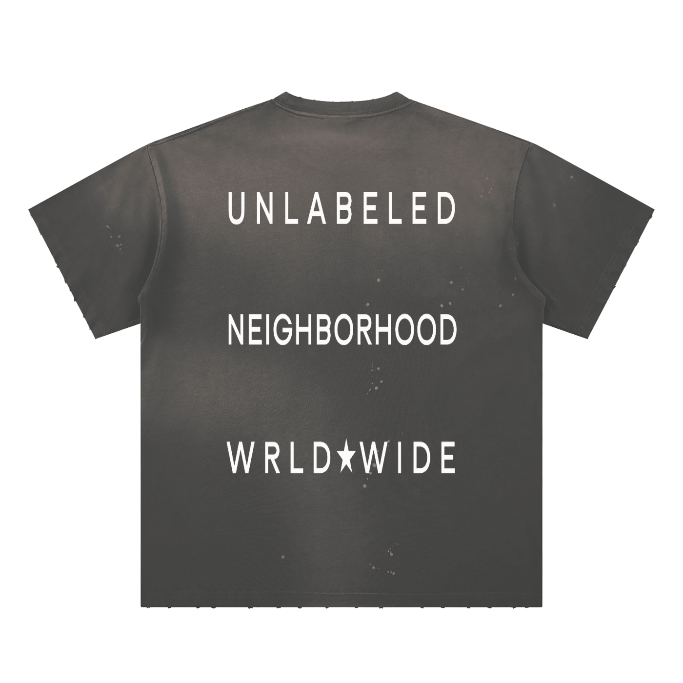 Hand-Frayed Sunfade UNW Paint Splatter T-Shirt