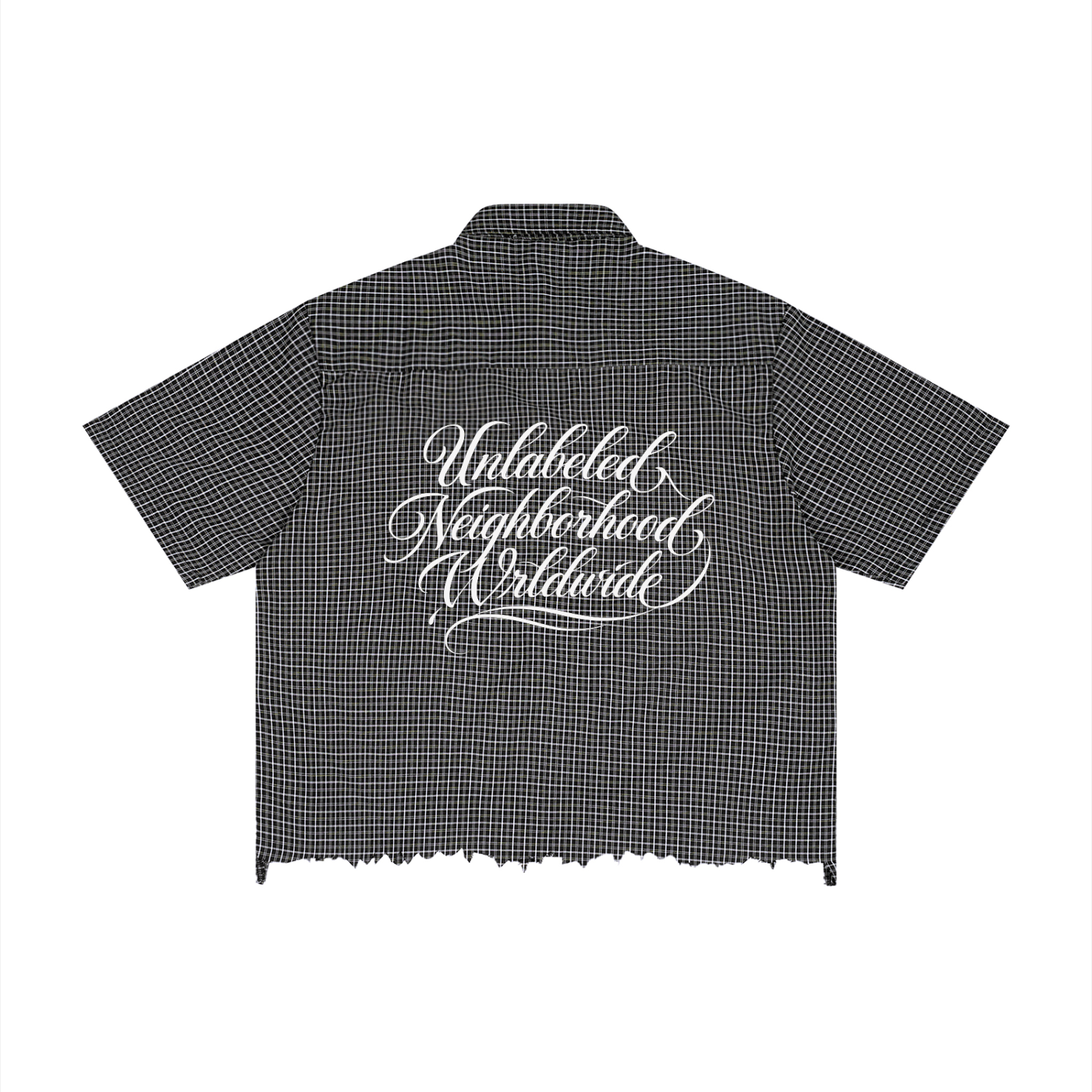 Unisex Distressed Plaid Boxy Shirt