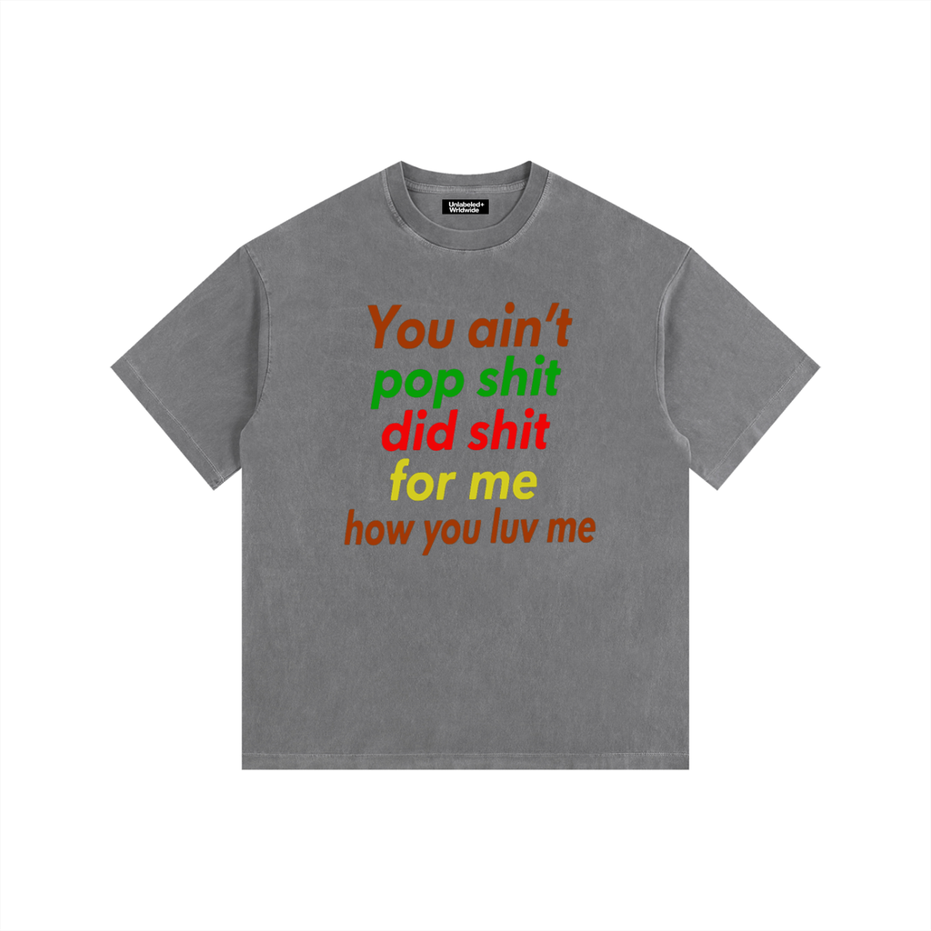 Vintage Washed Oversized Cotton Life T-Shirt