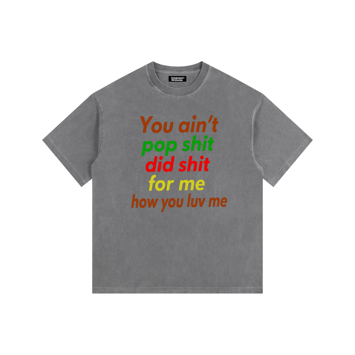Vintage Washed Oversized Cotton Life T-Shirt
