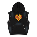 Unisex Vintage Wash Sun Fade Sleeveless Hoodie